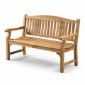 Wooden garden bench with slatted design and armrests 100 x 40 x 90cm