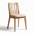 Wooden dining chair with padded seat in natural finish 45 x 50 x 90cm